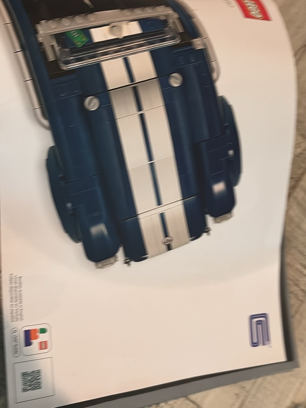 Lego Dark Blue Car with White Racing Stripes